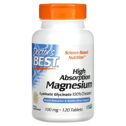 high absorption magnesium, 100 mg - 120 tablets, Doctor's Best.webp