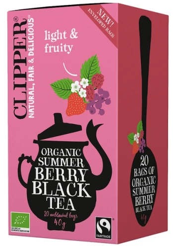 herbata czarna z czarną porzeczką, maliną i truskawką fair trade bio (20 x 2 G) 40 G - Clipper.webp