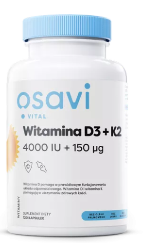 Witamina D3 + K2 4000 IU + 150 μg 120 kapsułek Osavi