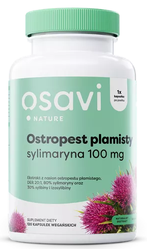 Ostropest plamisty sylimaryna 100 mg 120 kapsułek Osavi