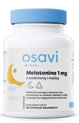 Melatonina 1 mg z walerianą i melisą 120 kapsułek Osavi