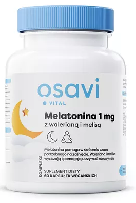 Melatonina 1 mg z walerianą i melisą 60 kapsułek Osavi