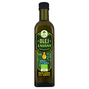 olej lniany tłoczony na zimno bio 100 ml - dary natury.png