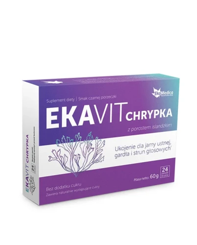 ekavit chrypka z porostem islandzki, 24 pastylki do ssania.webp