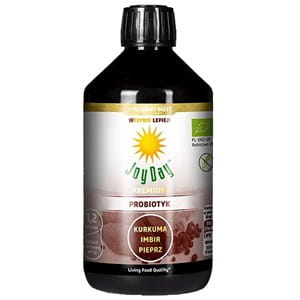 koncentrat napoju probiotycznego kurkuma imbir pieprz bezglutenowy bio 500 ml - joy day.jpg