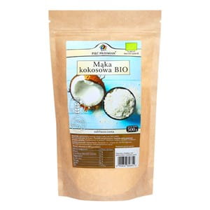 mąka kokosowa odtłuszczona bezglutenowa bio 500 g - pięć przemian.jpg