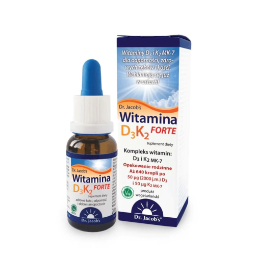 Witamina D3 i K2 MK-7 FORTE Krople w Oleju MCT z Kokosa