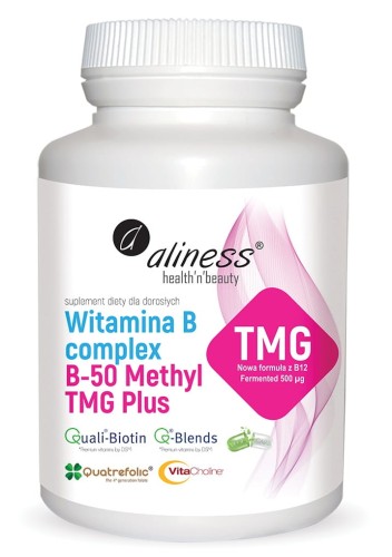 Witamina B50 Methyl TMG Plus, Aliness - 100 Vege kaps.