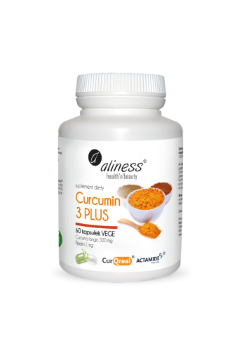 Curcumin 3 PLUS z piperyną 500 mg/1mg, Aliness - 60 kaps.