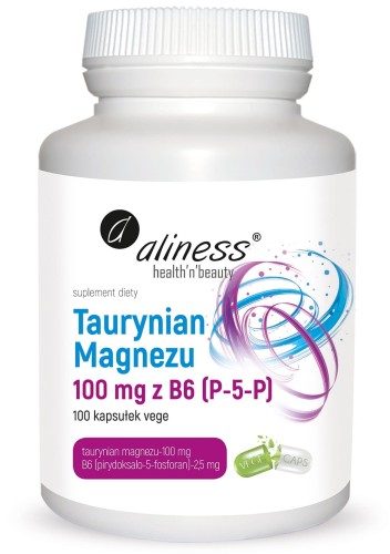 Taurynian Magnezu 100mg B6, Aliness - 100 kaps