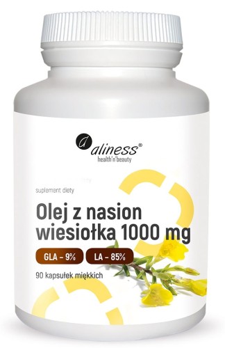 Olej z nasion wiesiołka 1000 mg, Aliness - 90 kaps.