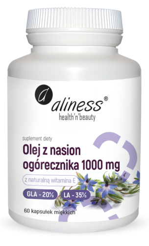 Olej z nasion ogórecznika 20%/35% 1000 mg, Aliness - 60 caps