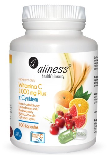 Witamina C 1000mg z CYNKIEM PLUS, Aliness - 100kaps.