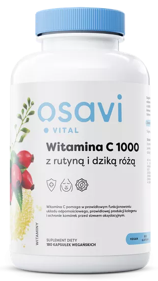 Witamina C 1000 z rutyną i dziką różą 180 kapsułek Osavi