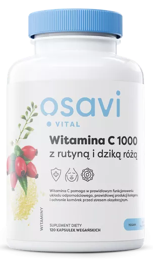Witamina C 1000 z rutyną i dziką różą 120 kapsułek Osavi