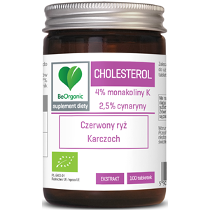 tabletki na prawidłowy poziom cholesterolu (czerwony ryż,karczoch) bio 100 szt. - be organic.png