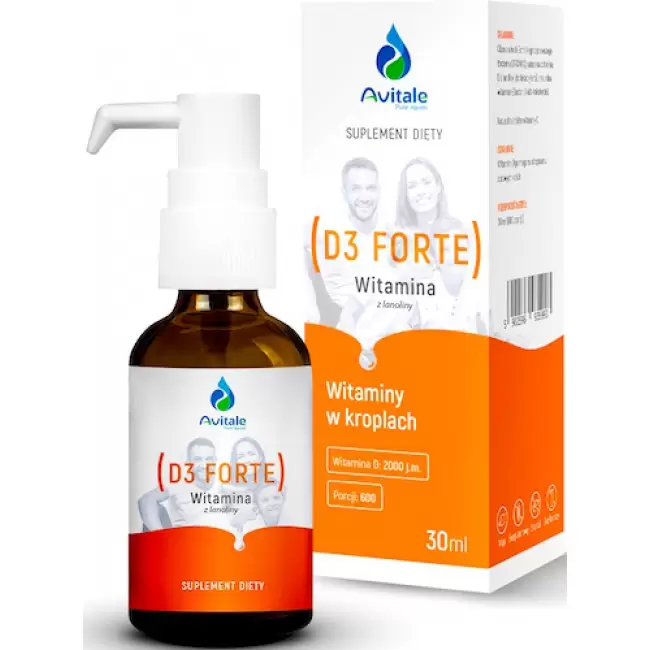 avitale witamina d3 z lanoliny 2.000IU Olive krople 30 ml - suplement diety.webp