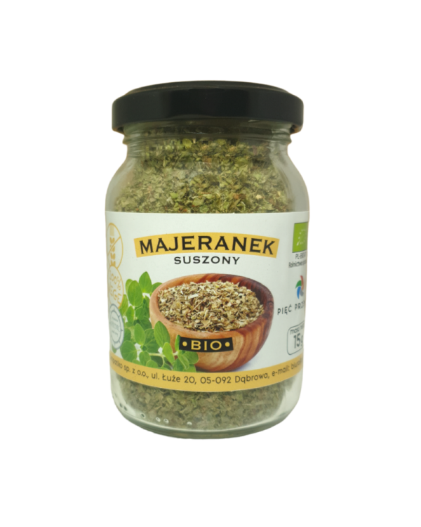 majeranek suszony bio bezglutenowy 15 g pięć przemian.webp