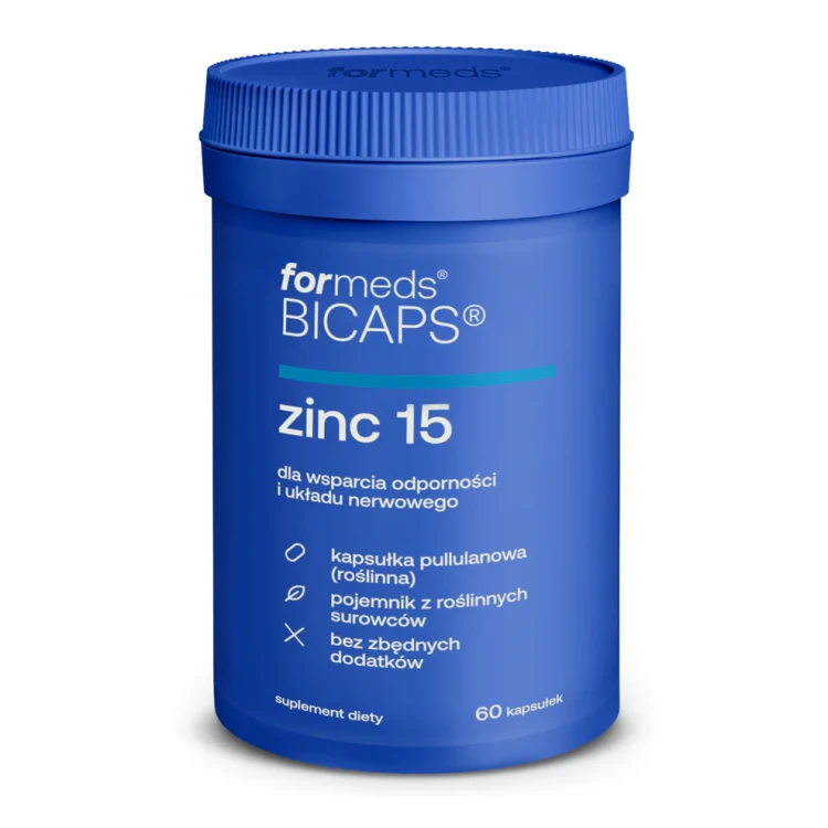 BICAPS ZINC 15 cynk 15 mg 60 kapsułek ForMeds