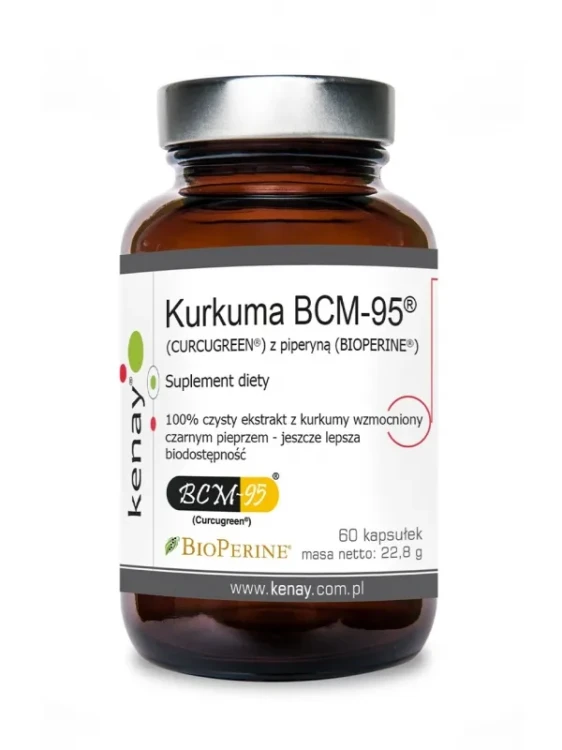 Kurkuma BCM-95® (CURCUGREEN®) z piperyną (BIOPERINE®) (60 kapsułek) - KENAY