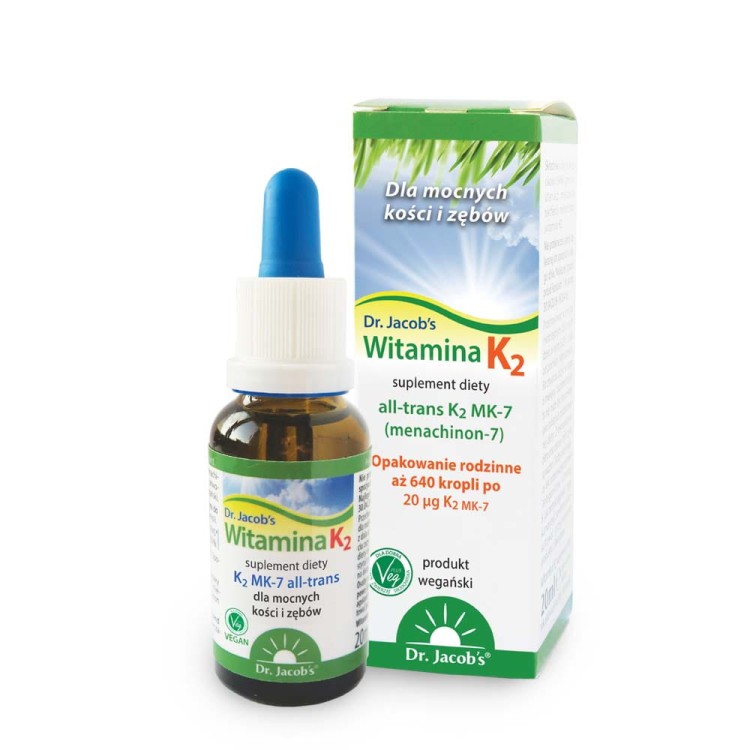 Witamina K2 MK-7 (Menachion-7) Bioaktywne Krople Podjęzykowe Rozpuszczone w Oleju MCT z Kokosa