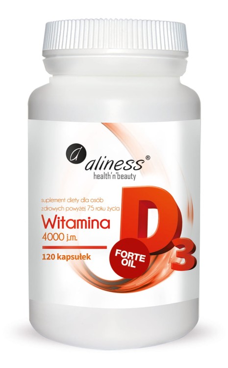 Witamina D3 Forte Oil 4000 j.m., Aliness - 120 caps.