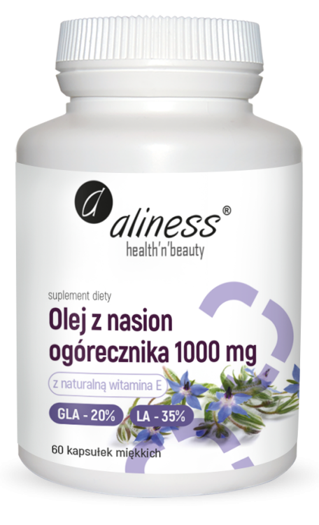 Olej z nasion ogórecznika 20%/35% 1000 mg, Aliness - 60 caps