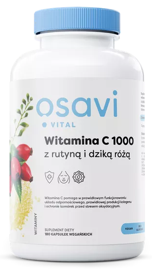 Witamina C 1000 z rutyną i dziką różą 180 kapsułek Osavi