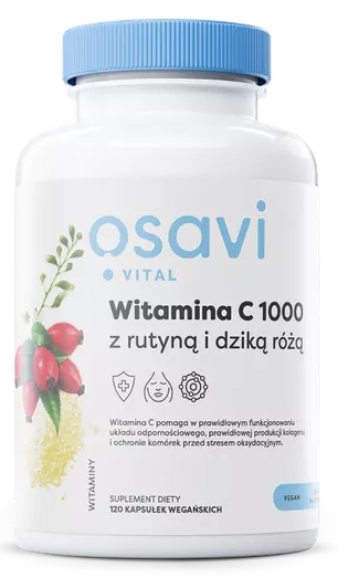 Witamina C 1000 z rutyną i dziką różą 120 kapsułek Osavi
