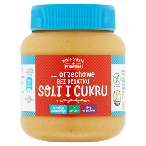 pasta z prażonych orzeszków ziemnych bez dodatku soli i cukru bezglutenowa 350 g - primavika.png