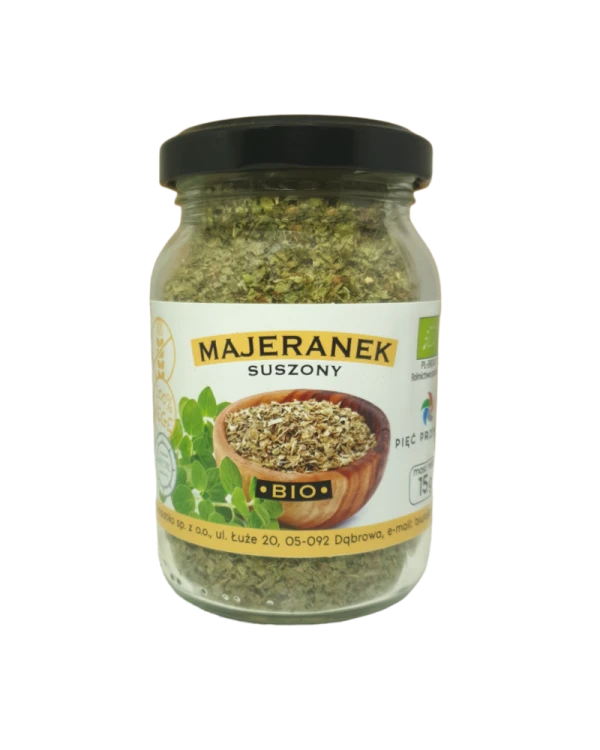 majeranek suszony bio bezglutenowy 15 g pięć przemian.webp