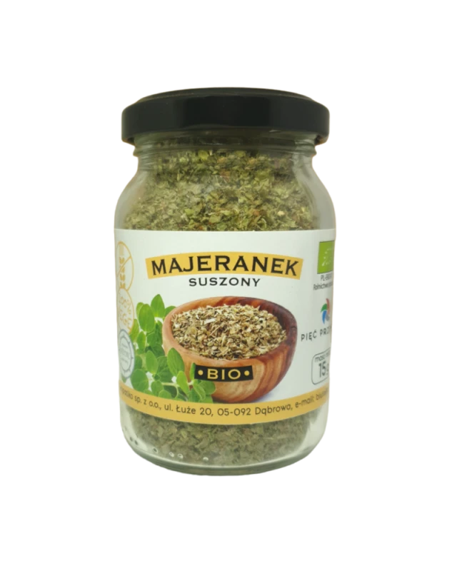 majeranek suszony bio bezglutenowy 15 g pięć przemian.webp