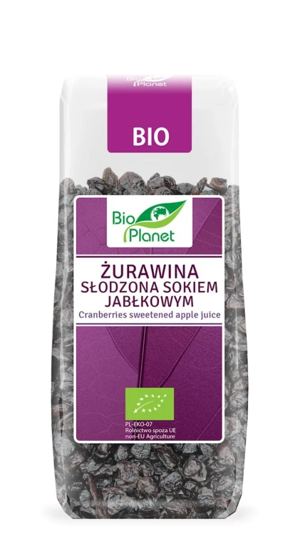 ŻURAWINA SŁODZONA SOKIEM JABŁKOWYM BIO - BIO PLANET - 100 g