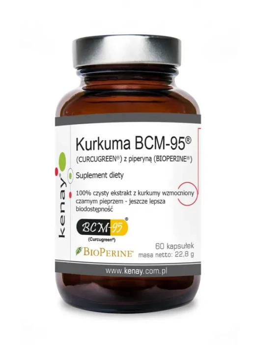 Kurkuma BCM-95® (CURCUGREEN®) z piperyną (BIOPERINE®) (60 kapsułek) - KENAY
