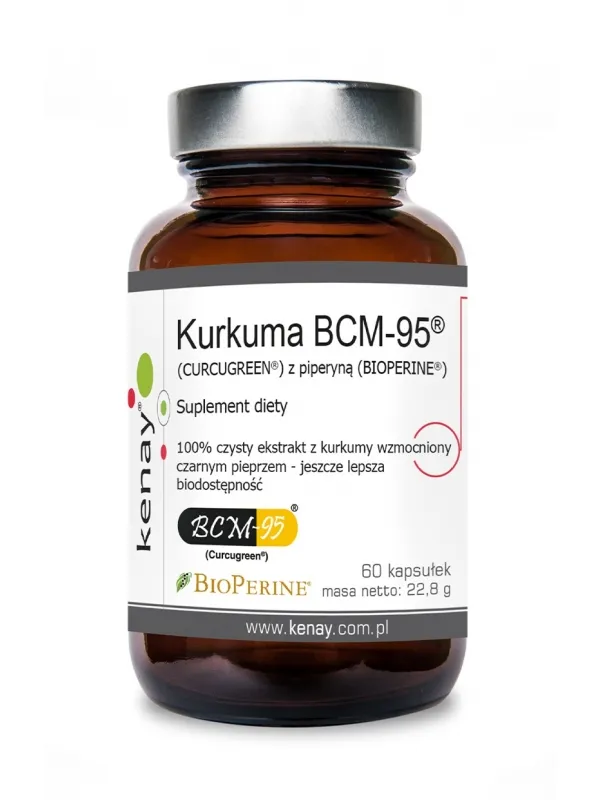 Kurkuma BCM-95® (CURCUGREEN®) z piperyną (BIOPERINE®) (60 kapsułek) - KENAY