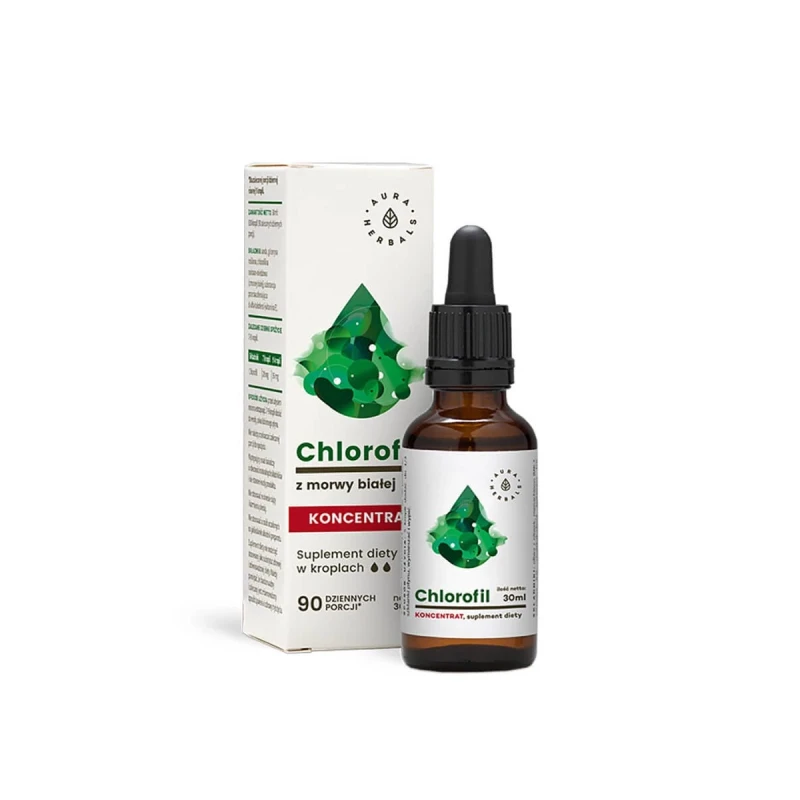 Chlorofil z Morwy Białej Koncentrat Krople 30 ml Aura Herbals