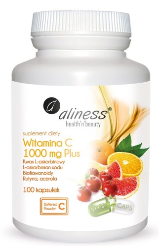 Witamina C 1000 mg PLUS, Aliness - 100 VEGE kaps.