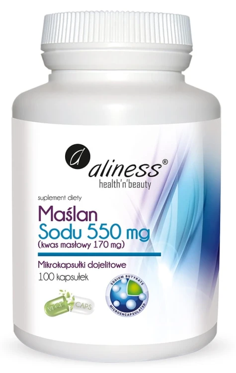 Maślan Sodu 550mg, Aliness - 100 VEGE kaps.