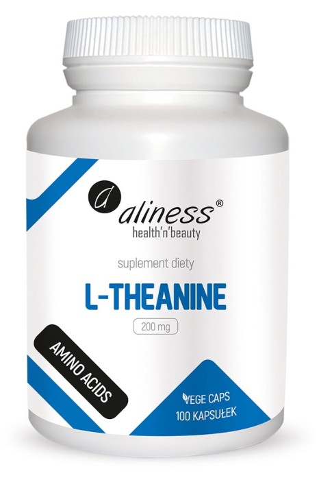 L-Theanine 200 mg, Aliness -100 Vege caps.
