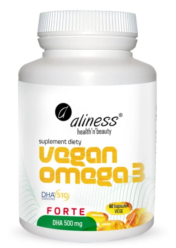 Vegan Omega 3 FORTE DHA 500mg, Aliness - 60 caps