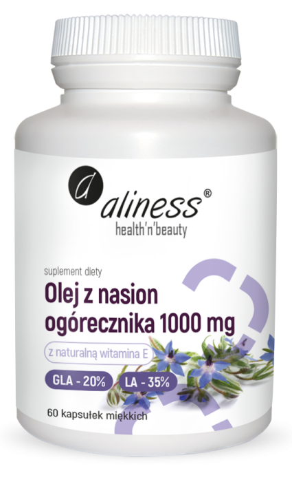 Olej z nasion ogórecznika 20%/35% 1000 mg, Aliness - 60 caps