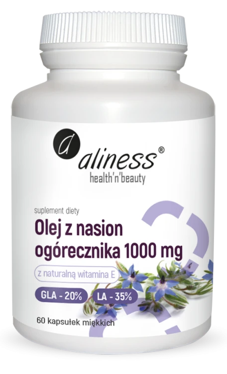 Olej z nasion ogórecznika 20%/35% 1000 mg, Aliness - 60 caps