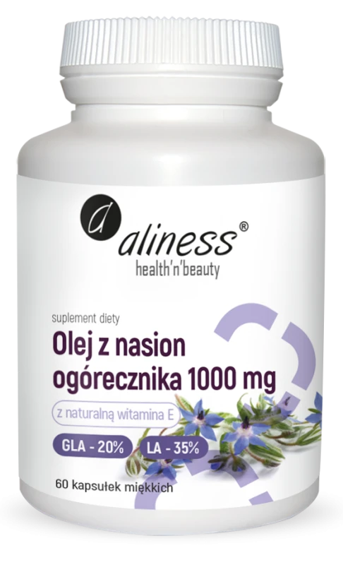 Olej z nasion ogórecznika 20%/35% 1000 mg, Aliness - 60 caps