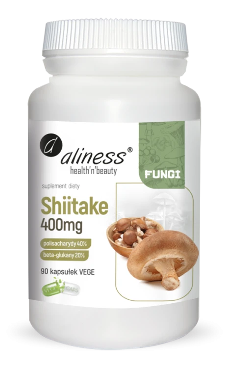 Shiitake ekstrakt 40/20,400 mg Aliness - 90 kaps.