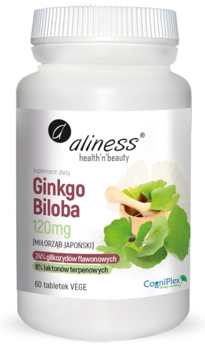 Ginkgo Biloba 120 mg, Aliness - 60 Vege tabs.