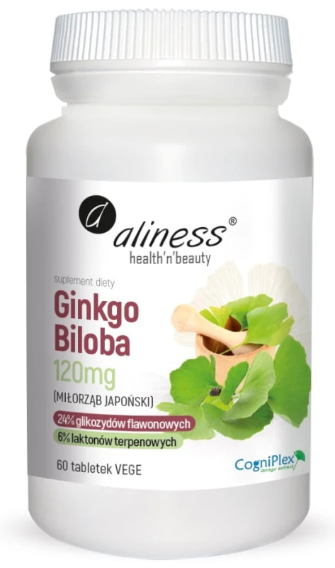 Ginkgo Biloba 120 mg, Aliness - 60 Vege tabs.